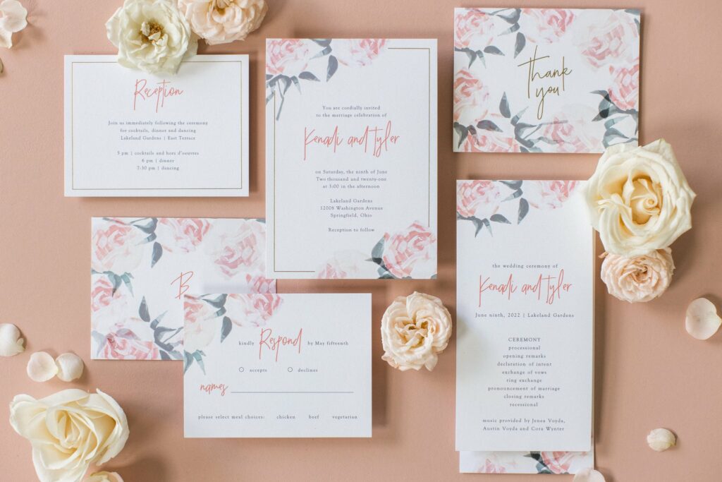 Customized floral wedding invitations - Customized wedding invitations - Evermore Occasions