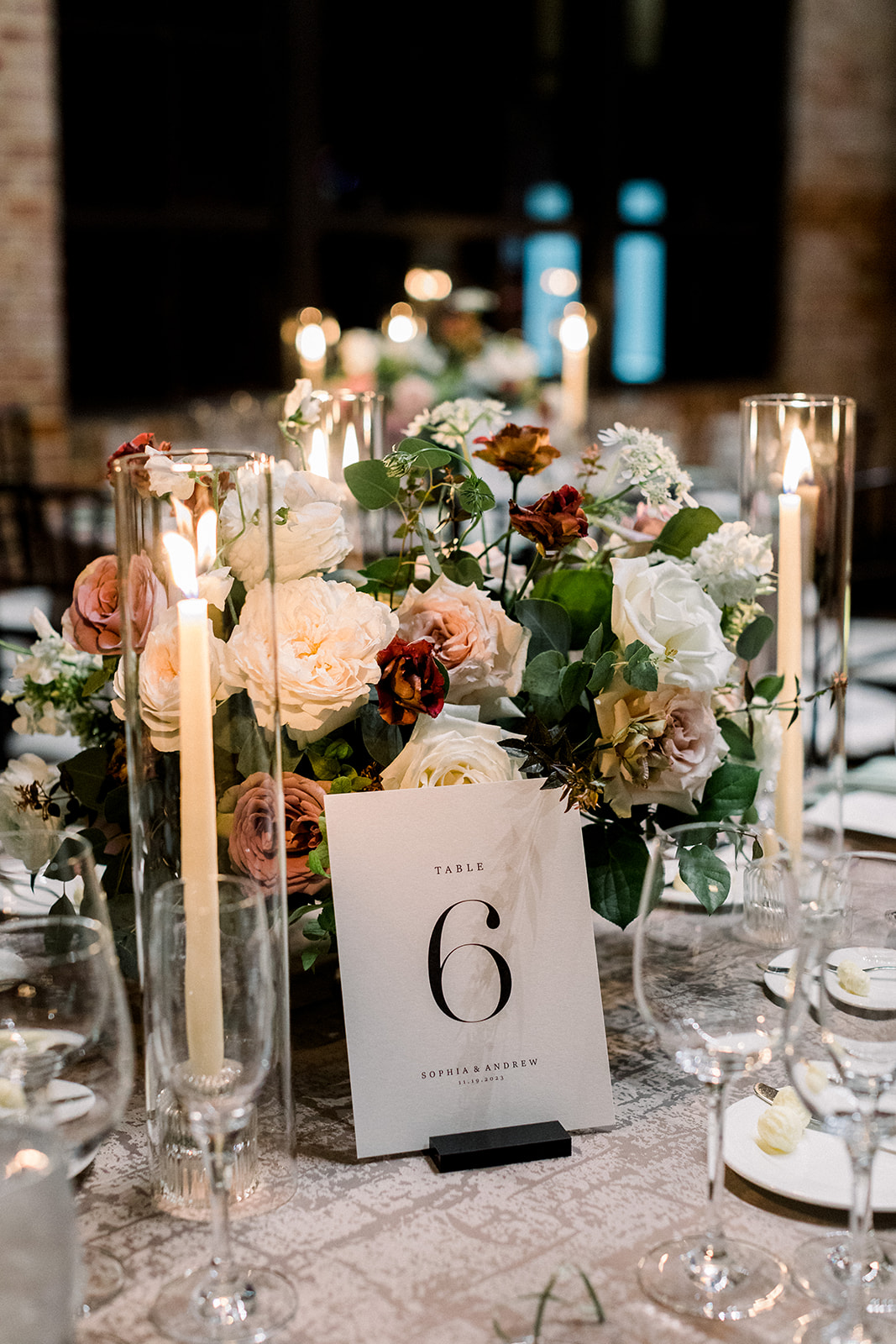 Wedding Centerpiece with table number